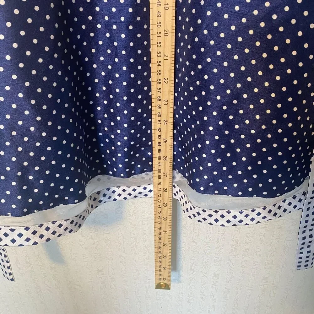 Jona Michelle Polka Dot Dress Girls Size 10 Blue White 100% Polyester Sleeveless